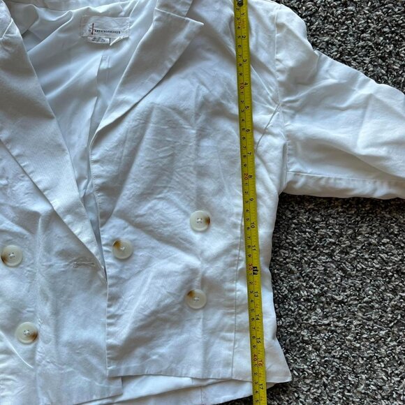 By Anthropologie White Button Up Crop Top Blazer, Womens XL Long Sleeve ButtonUp - Picture 8 of 8